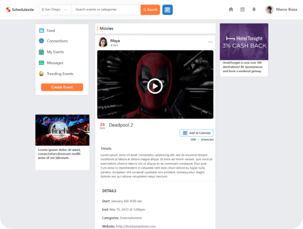 Event Management Screen