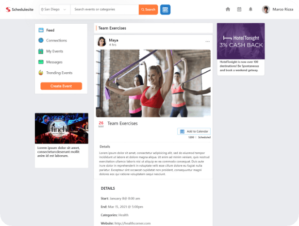 Event Management Screen