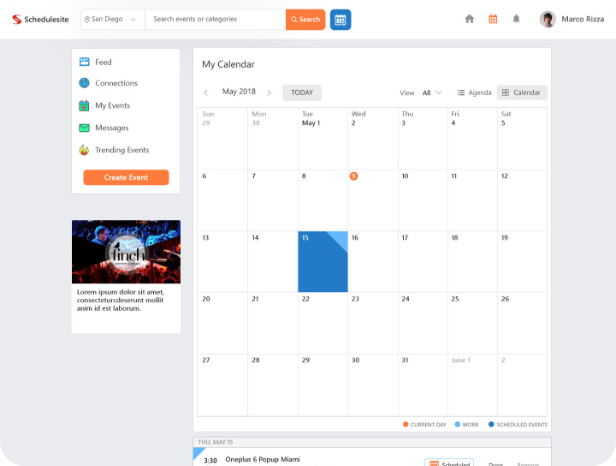 Event Management Screen