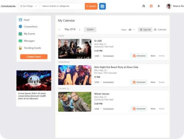 Event Management Screen