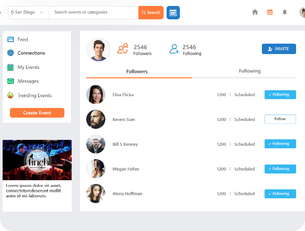 Event Management Screen