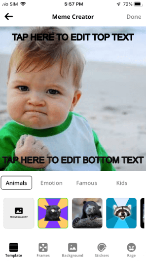 Meme Maker App Screen