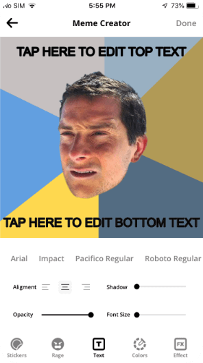 Meme Maker App Screen