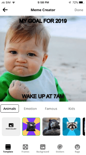 Meme Maker App Screen