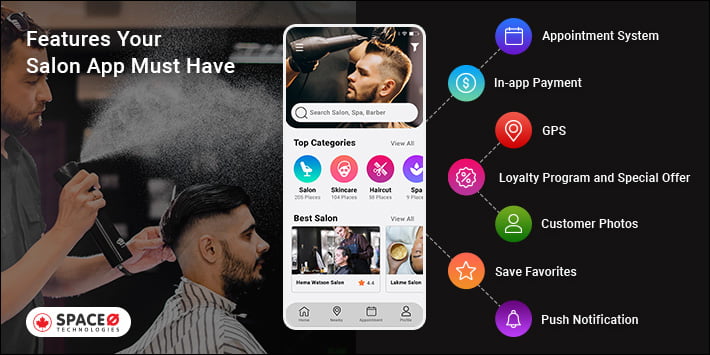 features of salon app