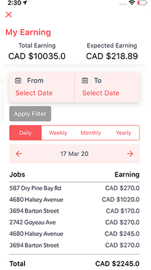 My earnings