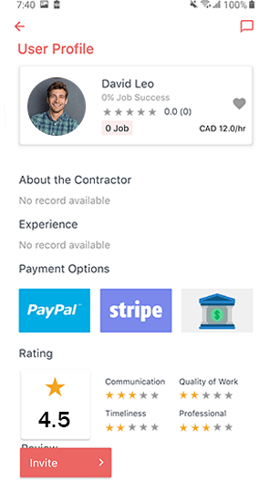 user profile