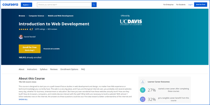 coursera introduction to web development