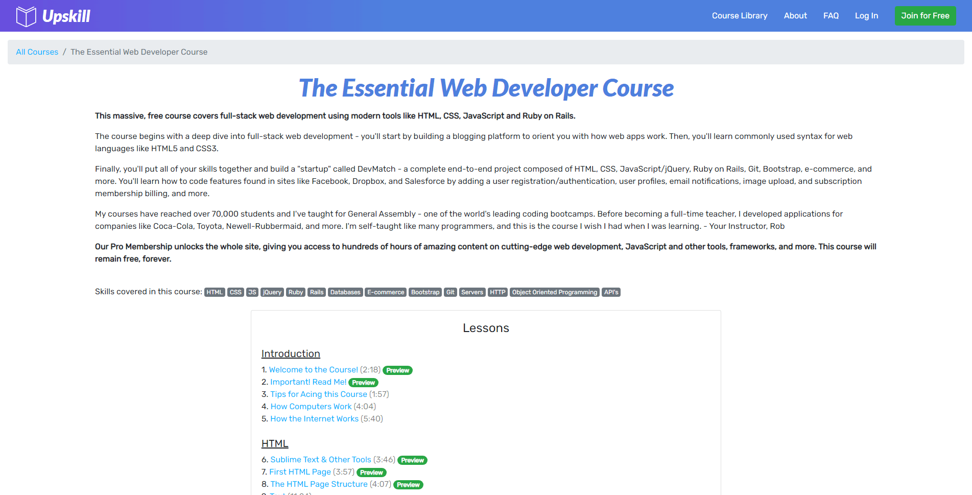 full stack development course with ror