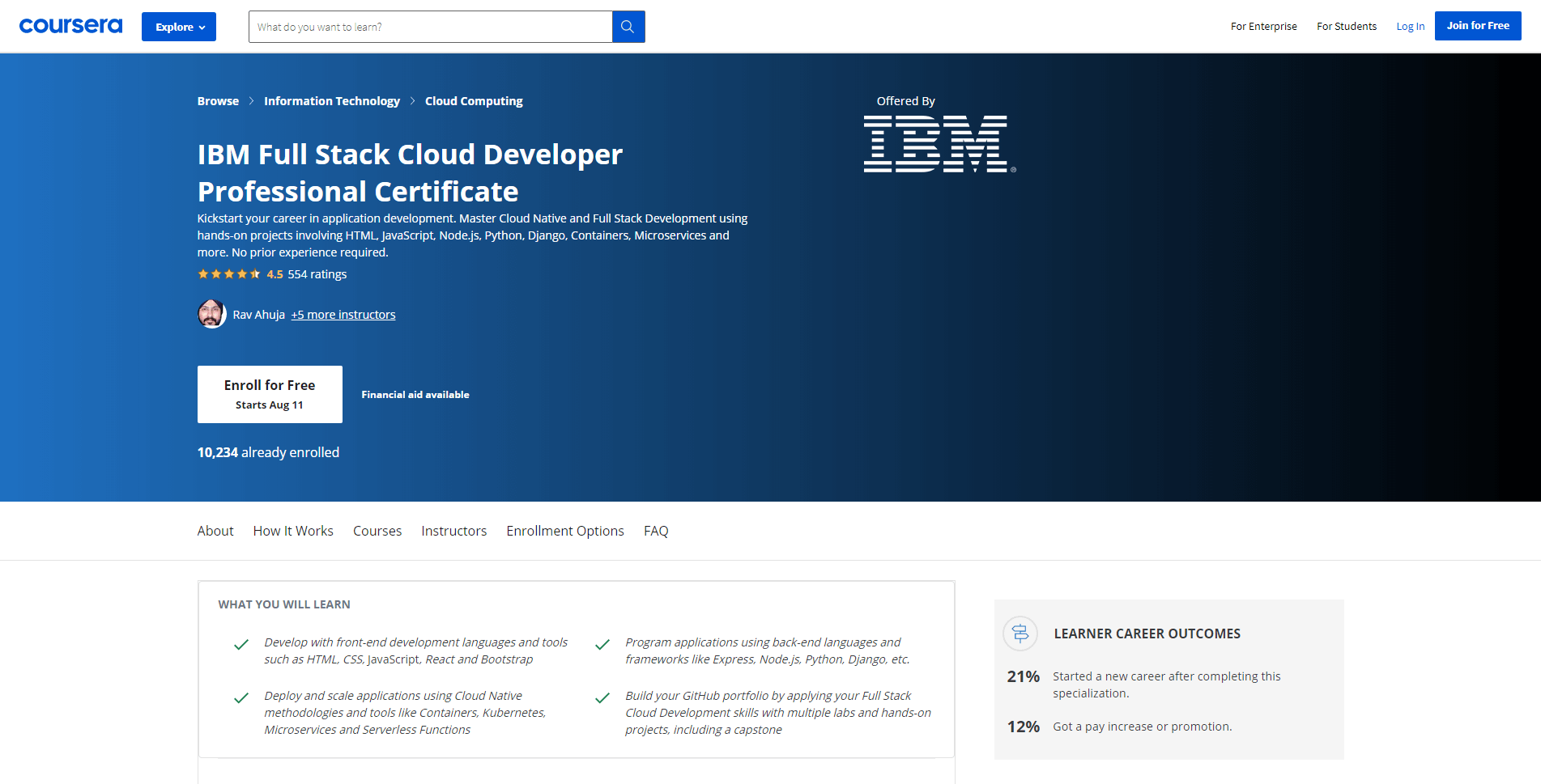 coursera_ibm full stack cloud developer certificate