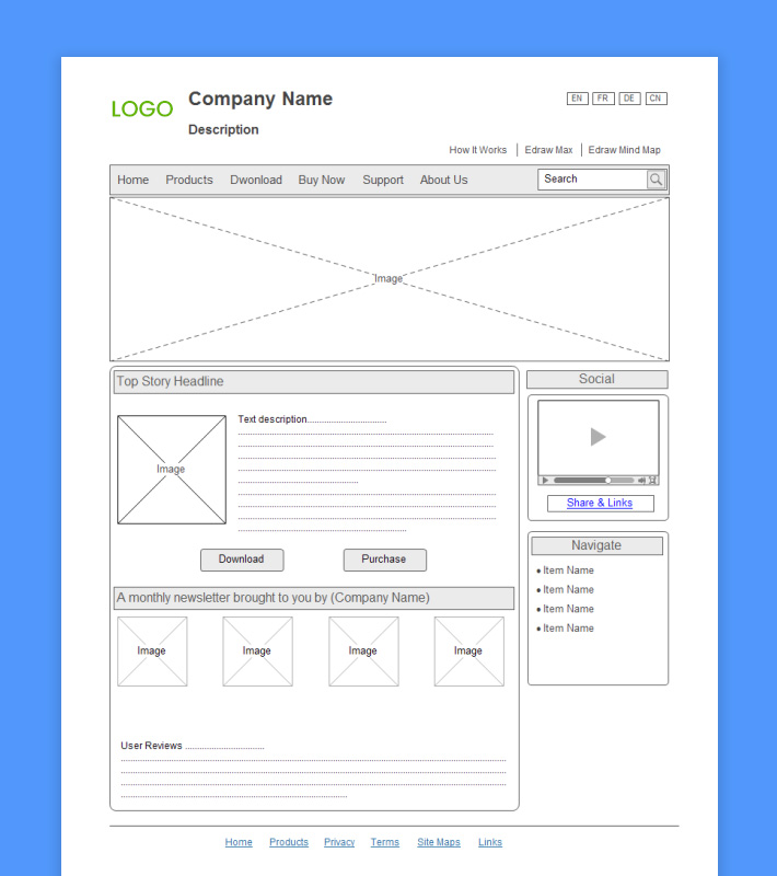 website mockup
