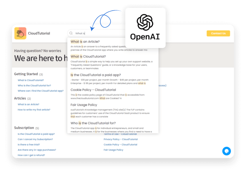 Integration of GPT-4 into CloudTutorial